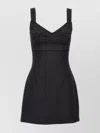 Dolce & Gabbana Scalloped Wool-blend Gabardine Mini Corset Dress