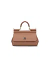 Dolce & Gabbana Structured Brown Leather Handbag With Detachable Strap In Brown