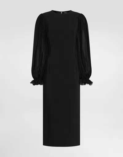 Dolce & Gabbana Structured Cady Dress In Black
