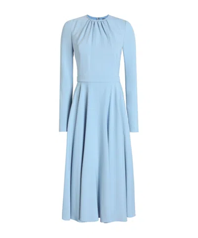 Dolce & Gabbana Structured Cady Midi Dress In Blue