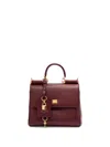 Dolce & Gabbana Structured Calf Leather Handbag In Red