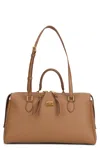 Dolce & Gabbana Leather Shoulder Bag Structured Texture Design In Brown
