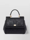 Dolce & Gabbana Structured Embroidered Top Handle Shoulder Bag