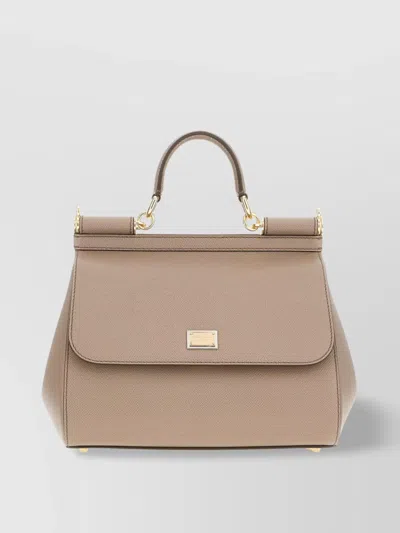 Dolce & Gabbana Structured Top Handle Handbag With Gold-tone Hardware