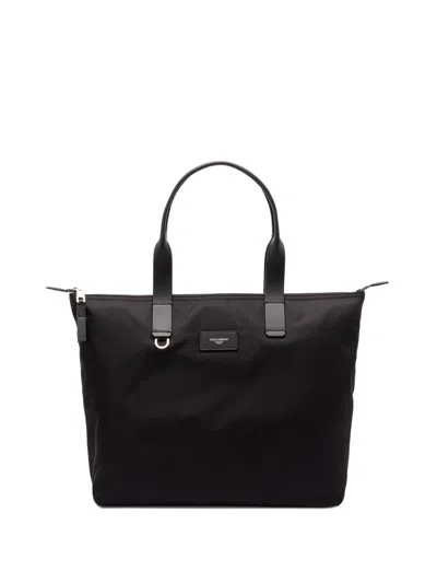 Dolce & Gabbana Structured Tote Bag With Textured Finish In Black