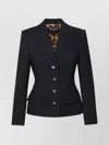 DOLCE & GABBANA STRUCTURED WOOL BLAZER WITH BUTTONED CUFFS