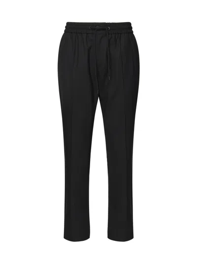 Dolce & Gabbana Structured Wool Canvas Trousers In Black