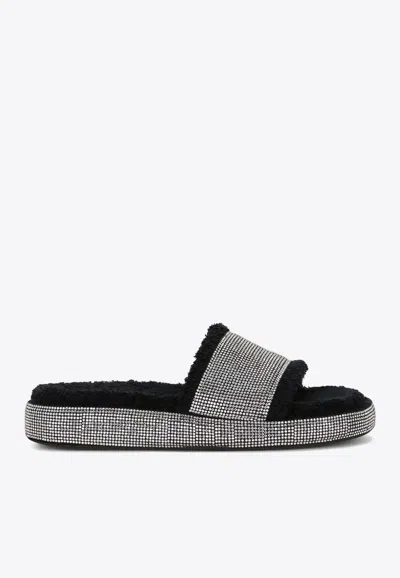 Dolce & Gabbana Stud-embellished Flat Slides In Black
