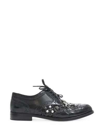 Pre-owned Dolce & Gabbana Studded Brogue Shoes In Black