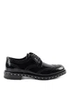 Dolce & Gabbana Studded Sole Leather Brogues In Black