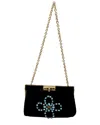Dolce & Gabbana Studded Velvet Crossbody In Black