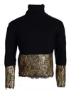 Dolce & Gabbana Black Gold Turtleneck Mohair Pullover S Sweater In Black