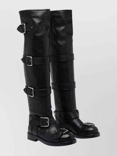 DOLCE & GABBANA STYLISH ANKLE BOOTS FEATURING BUCKLE DETAIL