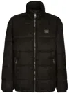 Dolce & Gabbana Nylon High-necked Jacket With Branded Tag In Black