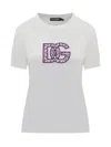Dolce & Gabbana Women White Maiolica Logo Patch T-shirt, L Luxury T-shirts For Women Darveys In White