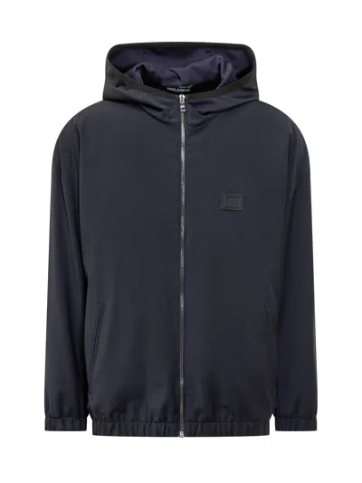 Dolce & Gabbana Stylish Logo Jacket For Ss25 In Blue