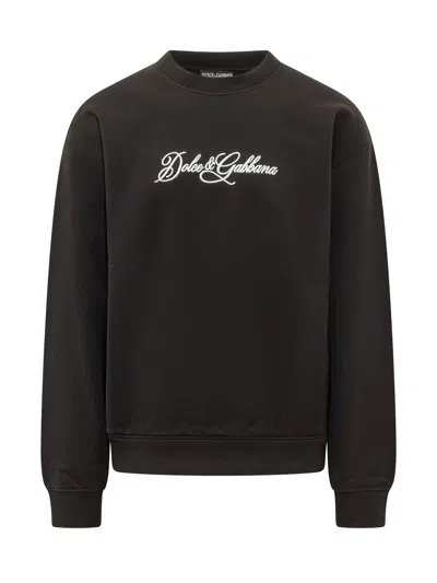 Dolce & Gabbana Stylish Long Sleeve Sweatshirt In Nero
