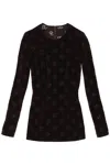 DOLCE & GABBANA STYLISH MONOGRAM CHENILLE LONG-SLEEVED TOP FOR WOMEN