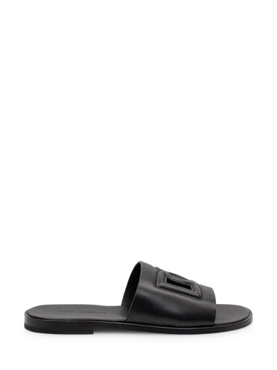 Dolce & Gabbana Stylish Sandals With Mixed Materials In Black