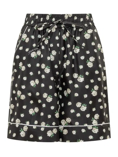 Dolce & Gabbana Stylish Shorts With Elegant Print In Black