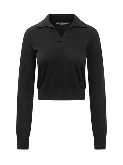 Dolce & Gabbana Stylish Sweater With Neck Detail - Fw25 In Black