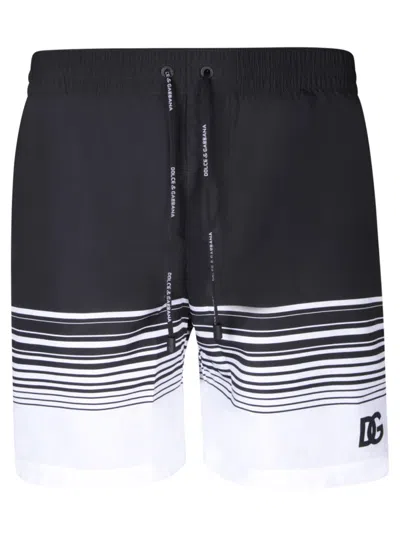 DOLCE & GABBANA DOLCE & GABBANA STYLISH SWIMWEAR WITH ADJUSTABLE DRAWSTRING WAISTBAND AND TRENDY STRIPED PRINT