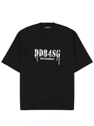 Dolce & Gabbana Stylish T-shirt With Unique Stamp Logo In Black