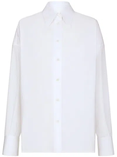 Dolce & Gabbana Cotton Poplin Shirt For Women In White
