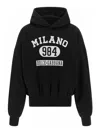Dolce & Gabbana Hooded Sweatshirt In Jersey With Print In Black