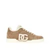 Dolce & Gabbana Suede Sneakers With Shearling Lining Shoes In Brown