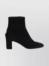 Dolce & Gabbana Suede Ankle Boots Block Heel In Black