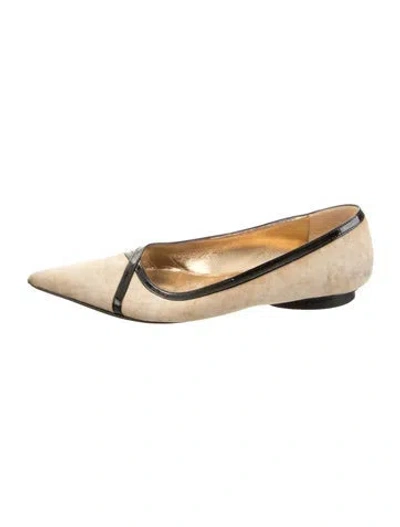 Pre-owned Dolce & Gabbana Suede Ballet Flats In Gold