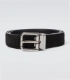 Dolce & Gabbana Leather Belt Adjustable Silver Hardware In Black