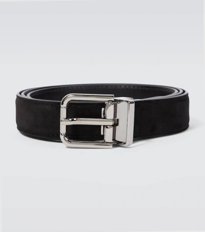 Dolce & Gabbana Suede Belt In Black