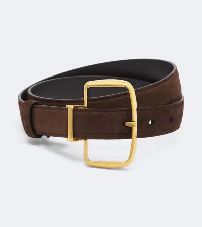 Dolce & Gabbana Suede Belt In Brown