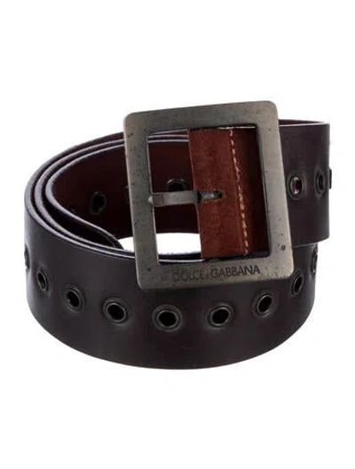 Pre-owned Dolce & Gabbana Suede Belt In Brown