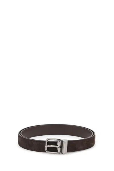 Dolce & Gabbana Suede Belt For Stylish In Brown