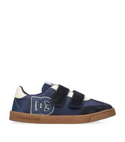 Dolce & Gabbana Kids' Suede-blend Dg Sneakers In Blue