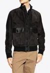 Dolce & Gabbana Leather Bomber Jacket In Black