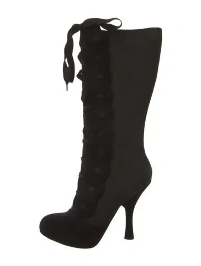 Pre-owned Dolce & Gabbana Suede Boots In Black