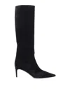 Dolce & Gabbana Black High Boots With Dg Logo In Suede Woman In Black