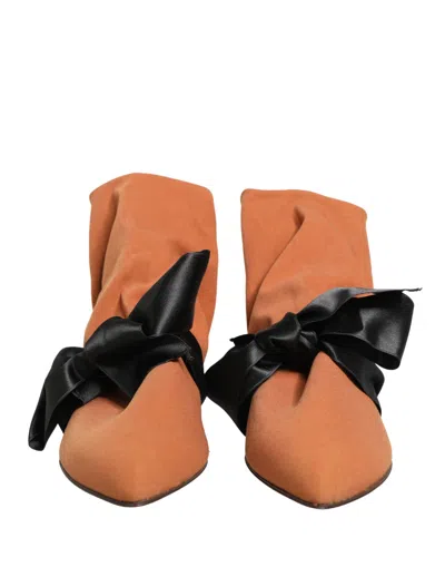 Dolce & Gabbana Suede Bow-detail Boot In Brown