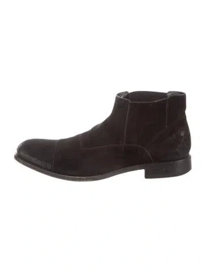 Pre-owned Dolce & Gabbana Suede Chelsea Boots In Brown