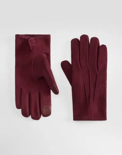 Dolce & Gabbana Suede Gloves In Red