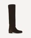 Dolce & Gabbana Over-the-knee Suede Boots Shoes In Brown