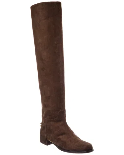 Dolce & Gabbana Suede Knee-high Boot In Brown
