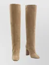 Dolce & Gabbana Suede Knee-high Boots Chunky Heel In Brown