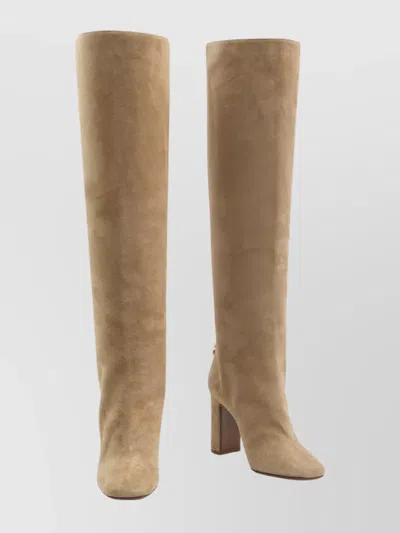 DOLCE & GABBANA SUEDE KNEE-HIGH BOOTS CHUNKY HEEL