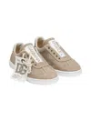 Dolce & Gabbana Suede Lace-up Sneakers In Neutral