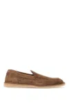 Dolce & Gabbana Brown Suede Loafers With Rubber Sole In Marrone